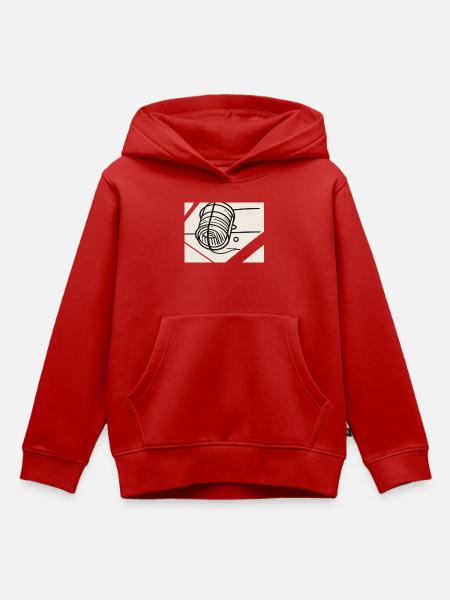 Linienkunst Wollknäuel - Kinder Premium Organic Hoodie - Rot