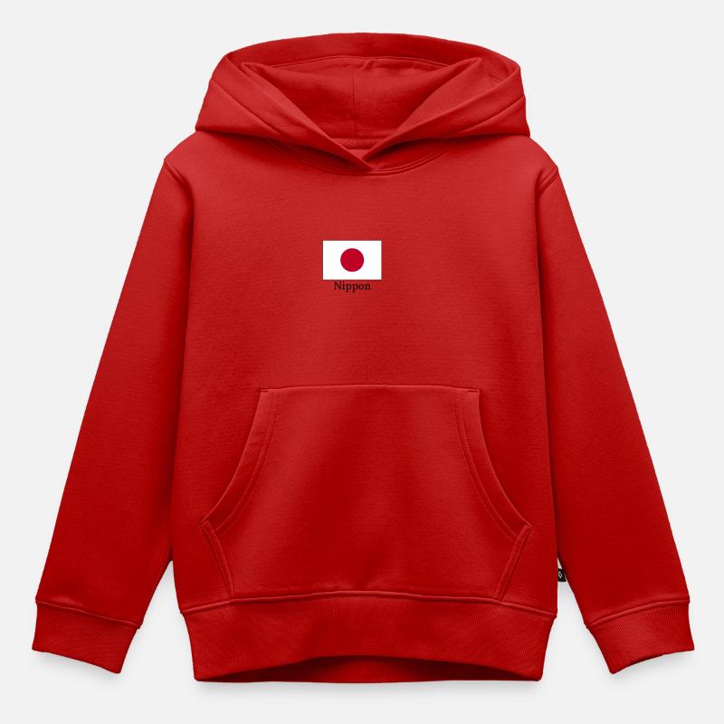 Conception du drapeau japonais - Sweat Premium à capuche enfant bio - rouge