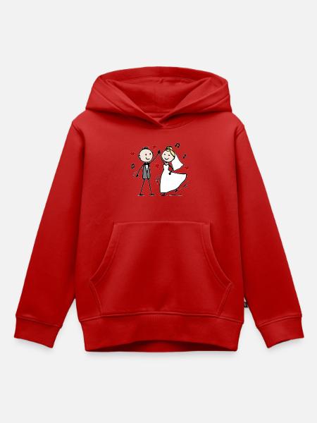 Hochzeitspaar Cartoon tanzen - Kinder Premium Organic Hoodie - Rot