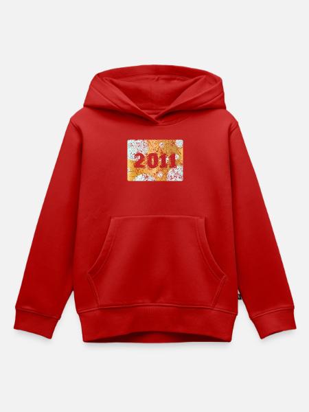 Zahl 2011 - Kinder Premium Organic Hoodie - Rot