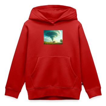 Tornado Der Sturm, der alles verändert - Kinder Premium Organic Hoodie - Rot - Vorne - AI Model Kid Female (0cm)