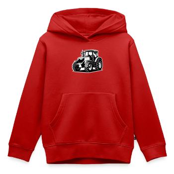 Tractor / Tractor / Tractor (2-color) - Kids Premium Organic Hoodie - red - Front - AI Model Kid Female (0cm)