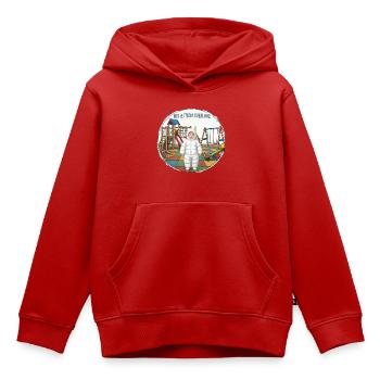Parents hélicoptères - Sweat Premium à capuche enfant bio - rouge - Devant - AI Model Kid Female (0cm)