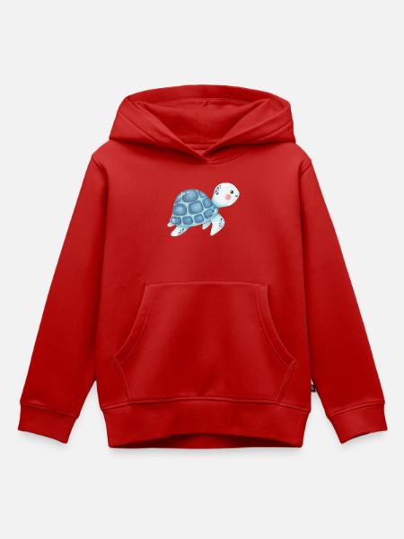 Kuschelschildkröte Blau Muster - Kinder Premium Organic Hoodie - Rot