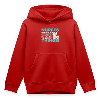 infirmier - Sweat Premium à capuche enfant bio - rouge - Devant - AI Model Kid Female (0cm)