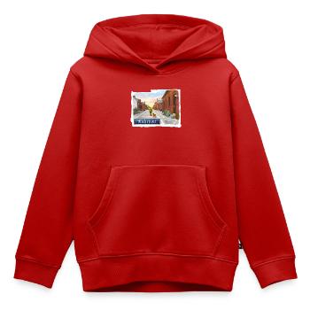 Zechensiedlung im Ruhrpott - Kinder Premium Organic Hoodie - Rot - Vorne - AI Model Kid Female (0cm)