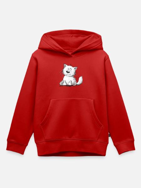 Mürrische Katze mit schlechter Laune - Kinder Premium Organic Hoodie - Rot
