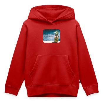 Ananas am Pool – Sommerhumor - Kinder Premium Organic Hoodie - Rot - Vorne - AI Model Kid Female (0cm)