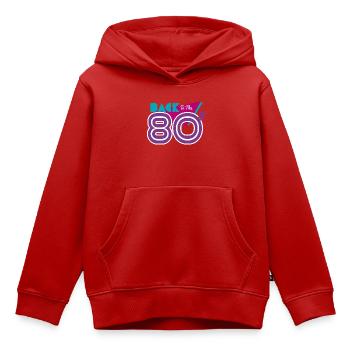 back to the 80s - Kids Premium Organic Hoodie - red - Front - AI Model Kid Female (0cm)