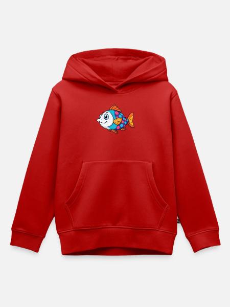 Bunter Tropischer Fisch - Kinder Premium Organic Hoodie - Rot