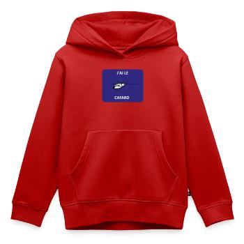 Ich fühle mich bergab - Kinder Premium Organic Hoodie - Rot - Vorne - AI Model Kid Female (0cm)