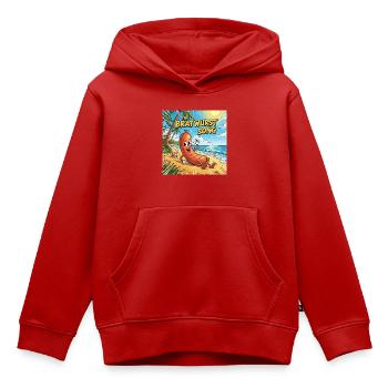 La chanson Bratwurst - Sweat Premium à capuche enfant bio - rouge - Devant - AI Model Kid Female (0cm)