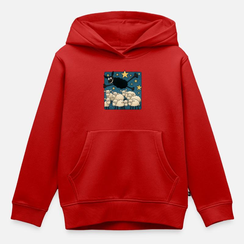 Mouton noir - Sweat Premium à capuche enfant bio - rouge