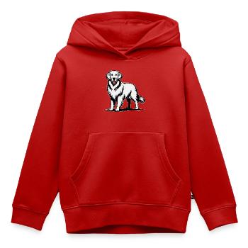 Golden Retriever in stolzer Pose - Kinder Premium Organic Hoodie - Rot - Vorne - AI Model Kid Female (0cm)