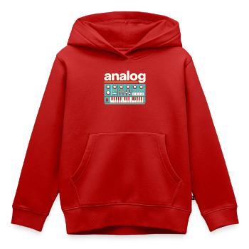Musique rétro à synthétiseur analogique - Sweat Premium à capuche enfant bio - rouge - Devant - AI Model Kid Female (0cm)
