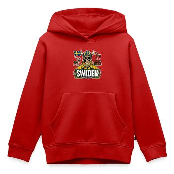 SkullCostume World Edition: Sweden - Kids Premium Organic Hoodie - red - Front - AI Model Kid Female (0cm)