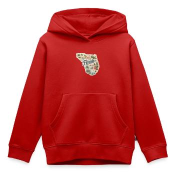 Florida Sunshine State Vintage Strandaufkleber - Kinder Premium Organic Hoodie - Rot - Vorne - AI Model Kid Female (0cm)