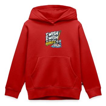 I Wish I Wish – Lustiger Putz Spruch - Kinder Premium Organic Hoodie - Rot - Vorne - AI Model Kid Female (0cm)