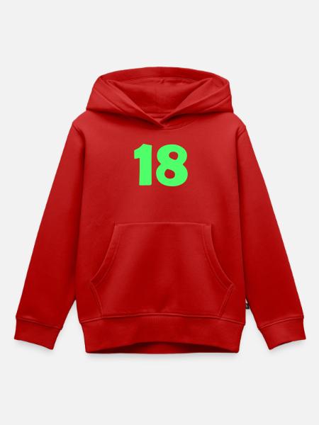 18 - Kinder Premium Organic Hoodie - Rot