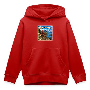 Fuchs und Wildschwein auf einer Wanderung – Wildes Abenteuer - Kinder Premium Organic Hoodie - Rot - Vorne - AI Model Kid Female (0cm)