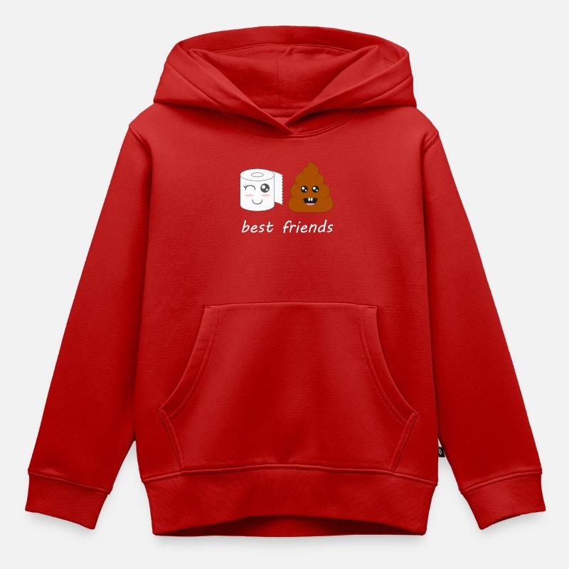 Papier toilette et caca - Sweat Premium à capuche enfant bio - rouge