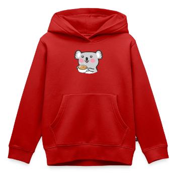 Encouragement au café koala - Sweat Premium à capuche enfant bio - rouge - Devant - AI Model Kid Female (0cm)
