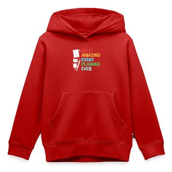 Organisateur d’événements - Sweat Premium à capuche enfant bio - rouge - Devant - AI Model Kid Female (0cm)