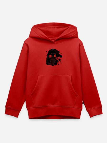 Verunreinigung (schwarz) - Kinder Premium Organic Hoodie - Rot