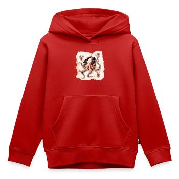 Octopus - Kids Premium Organic Hoodie - red - Front - AI Model Kid Female (0cm)