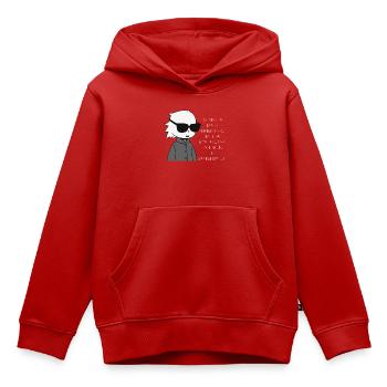 Extra geheimnisvoll im Hintergrund - Kinder Premium Organic Hoodie - Rot - Vorne - AI Model Kid Female (0cm)