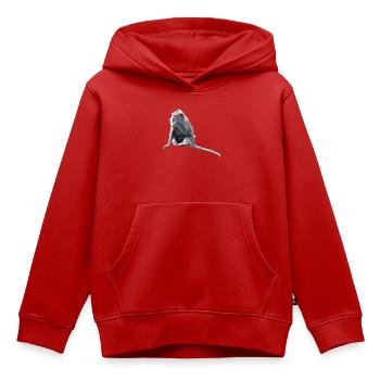 Singe - Sweat Premium à capuche enfant bio - rouge - Devant - AI Model Kid Female (0cm)