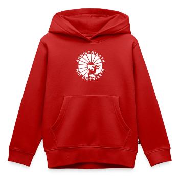 Annibyniaeth Nid Dibyniaeth - Kinder Premium Organic Hoodie - Rot - Vorne - AI Model Kid Female (0cm)