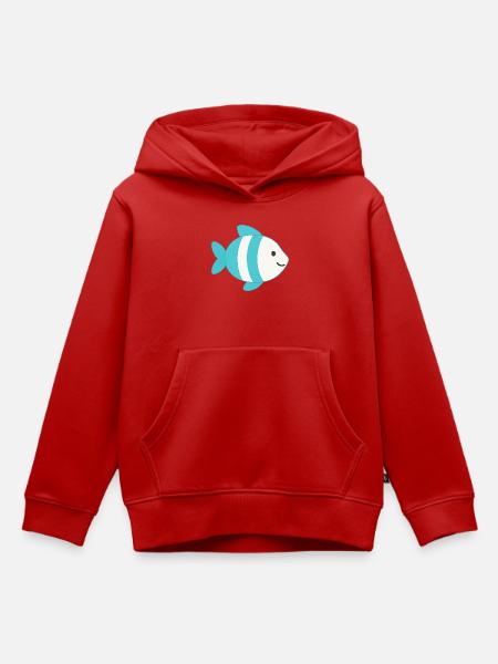 Fisch gestreift - Kinder Premium Organic Hoodie - Rot