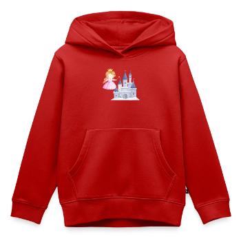 Princess in front of snow castle - Kids Premium Organic Hoodie - red - Front - AI Model Kid Female (0cm)