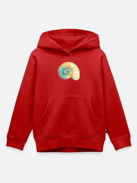 Wasserfarbige Muschelspirale - Kinder Premium Organic Hoodie - Rot