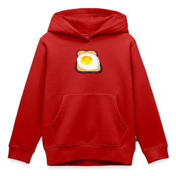 Toast mit Spiegelei lecker Frühstück - Kinder Premium Organic Hoodie - Rot - Vorne - AI Model Kid Female (0cm)