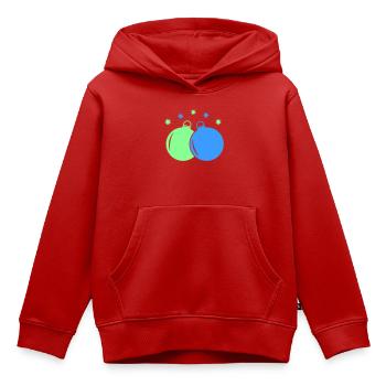 Neon-Weihnachtskugeln Duo - Kinder Premium Organic Hoodie - Rot - Vorne - AI Model Kid Female (0cm)