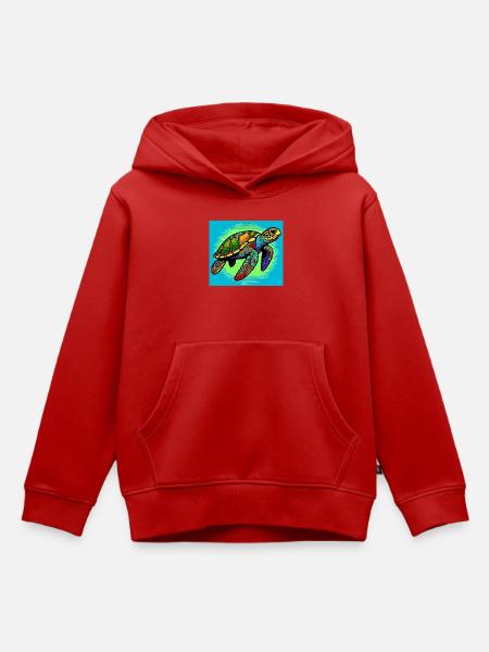 Schildkröte - Kinder Premium Organic Hoodie - Rot