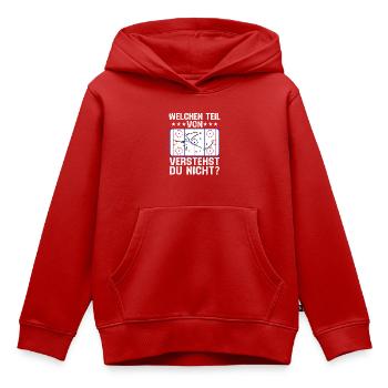 welchen teil von verstehst du nicht eishockey  - Kinder Premium Organic Hoodie - Rot - Vorne - AI Model Kid Female (0cm)