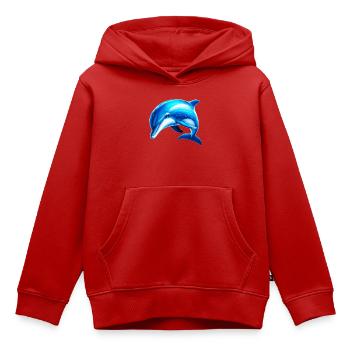 dolphin - Kids Premium Organic Hoodie - red - Front - AI Model Kid Female (0cm)