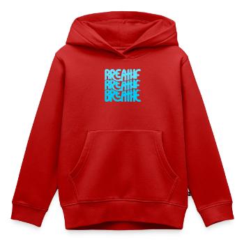Respirer - Sweat Premium à capuche enfant bio - rouge - Devant - AI Model Kid Female (0cm)