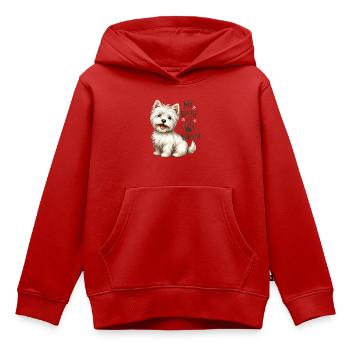 Westie Bestie Süßes West Highland Terrier-Design - Kinder Premium Organic Hoodie - Rot - Vorne - AI Model Kid Female (0cm)