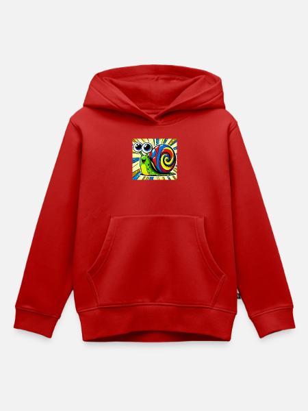 Schnecke - Kinder Premium Organic Hoodie - Rot