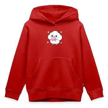 Bouillonnerie de nuage de Kawaii - Sweat Premium à capuche enfant bio - rouge - Devant - AI Model Kid Female (0cm)