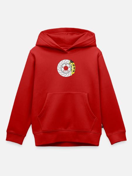 Gelbe Bremsscheibe hinten - Kinder Premium Organic Hoodie - Rot