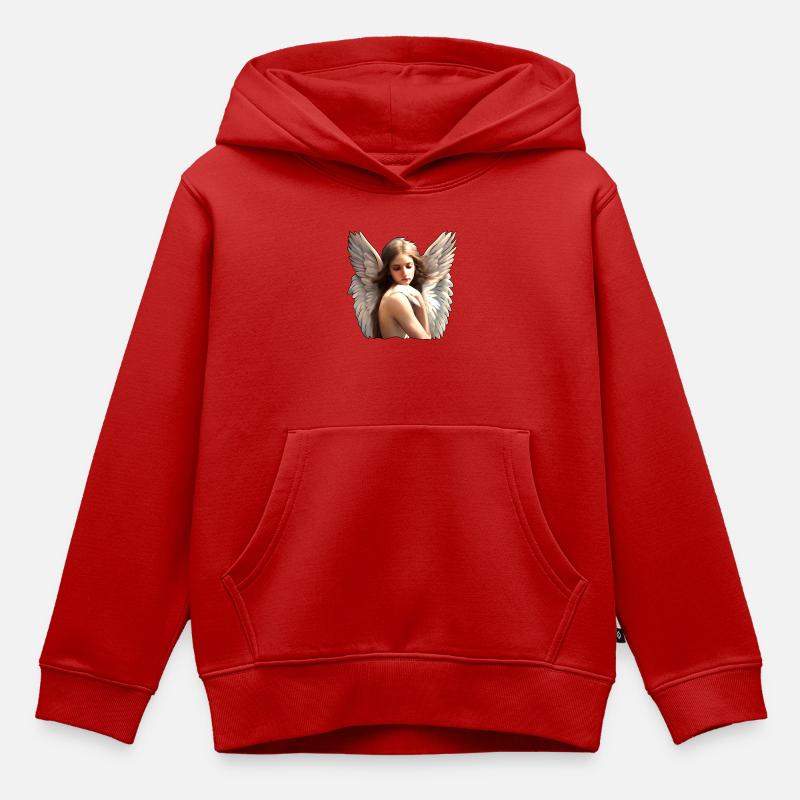 Ange céleste - Sweat Premium à capuche enfant bio - rouge