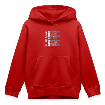 SOUCIEUX DE LA CROISSANCE - Sweat Premium à capuche enfant bio - rouge - Devant - AI Model Kid Female (0cm)