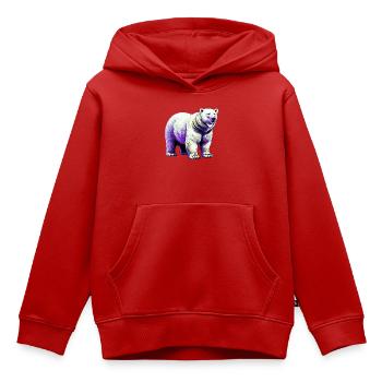 Weißer Eisbär - Kinder Premium Organic Hoodie - Rot - Vorne - AI Model Kid Female (0cm)