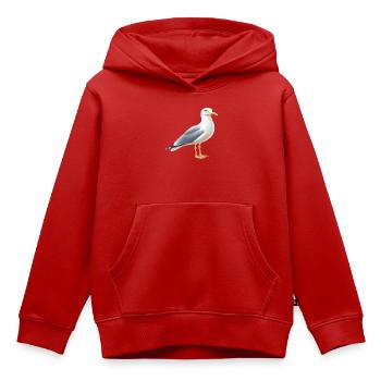 Küstenwolken Möwe - Kinder Premium Organic Hoodie - Rot - Vorne - AI Model Kid Female (0cm)