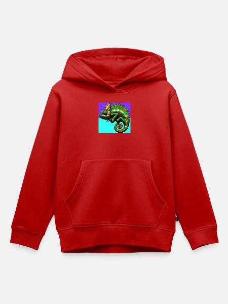 Chamäleon - Kinder Premium Organic Hoodie - Rot